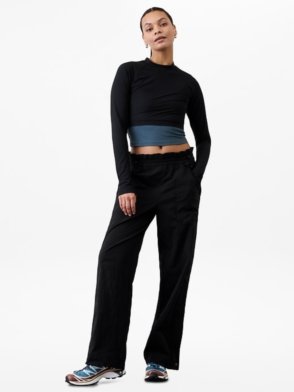 Athleta Trekkie High Rise Parachute Pant Black Size 6P $129